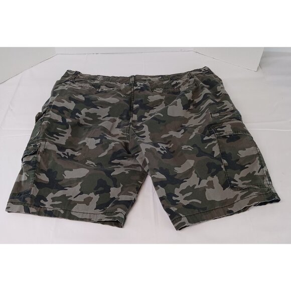 Iron Flex Shorts Men's 40 Green Camo 8 Pockets Cargo Hunting Fishing 98% Cotton - Picture 3 of 10